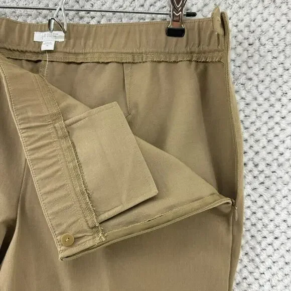 J Jill Pants Women 14 Khaki Beige Tobacco Precision Stretch Mid Rise Stretch New - Picture 5 of 15